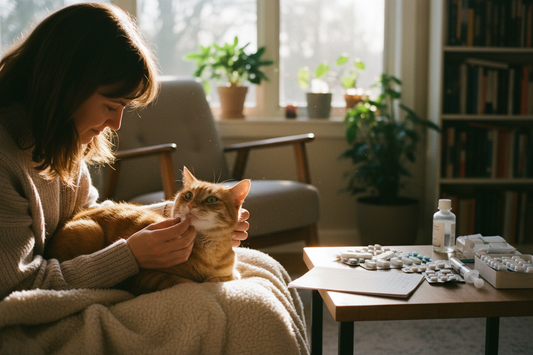Cat resting at home during FIP treatment with GS-441524 — home care guide by FIP Cure Plus