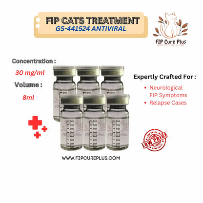 FIP Cure Plus GS-441524 | 6 Vials 30mg/ml | 8ml (premium, faster response) to Cure FIP