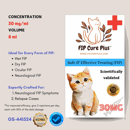 FIP Cure Plus GS-441524 | 30mg/ml | 8ml (premium, faster response) to Cure FIP - FIP Cure Plus